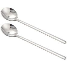 2 Pcs/Set Coffee Scoop 304 Stainless Steel Coffee Spoon with Long Handle Dessert Tea Spoon Set Silver S