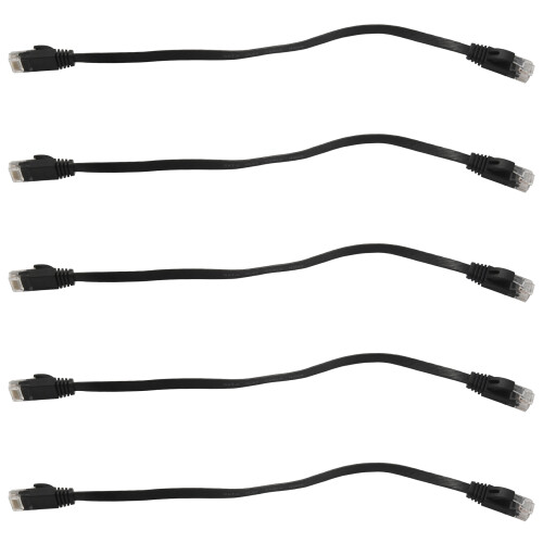 30 Pcs 1 Ft Flat Internet Network Cable Solid Cat6 High Speed Patch Lan Wire with Snagless Rj45 Connectors