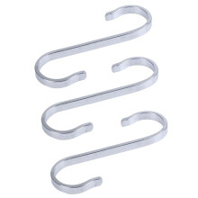 3X Stainless la Forme En Acier S Accroche Le Support de VĂŞtements de Support de Crochet de Crochet de Cuisine Puissant, 19X19mm