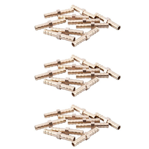 30 Pieces Brass 6 mm Straight for Hose Quick Coupling, Golden 1