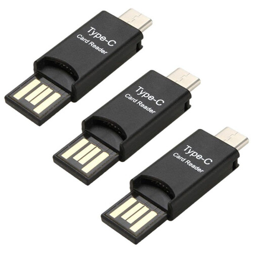 3X USB 3.1 Type C USB-C to Micro- TF Card Reader Adapter for  PC Cellphone