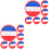 12Pièces Absorbeurs Choc Tennis Raquette Silicone Design Drapeaux 3