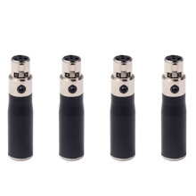 4X XLR 3 Pin Male to 4 Pin Female Audio Adapter Plug Connector Hi-Fi Signal Converter Adapter for Microphone