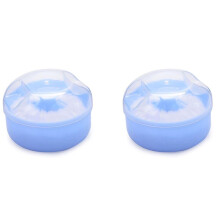 2X Contenedor Estuche Caja de Esponja de Borla para Empolvarse Cosmético de Cuerpo Cara Suave de Bebé (Azul)