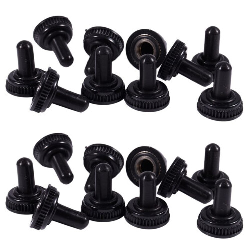 20 x Waterproof Toggle  Boot Cap Black Rubber Cover 6mm Diameter