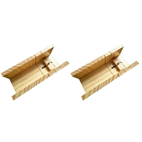 2X Handmade DIY Soap Cutting Tool, Rubber Wood Adjustable Soap Cutting Device, Simple Soap Making Fixed Support Supplies