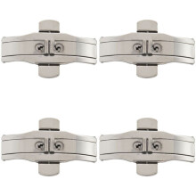 4X Double Push Button Butterfly Verschluss Schnalle Silber für 21mm Uhrenarmband