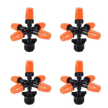 4X Garten Sprinkler Automatischer Bewässerungs Gras Rasen 360 Grad Kreis Drehender Wasser Berieselungs Anlage 5 Düsen Garten Rohr Schlauch