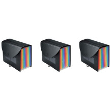 3X Expanding File Folder 12 Pockets File Organizer Filing Box,A4 Accordion Bill/Receipt Folders with Colored Tabs