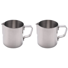 2X Milk Jug Milk Pitcher Stainless Steel Milk Bowls for Milk Frother Coffee Latte Milk Frothing Pitcher (200Ml)