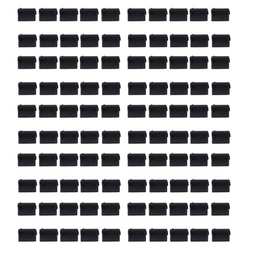 100 Pcs Silicone USB Port Plug Dustproof Plug Stopper Protection Cap Black