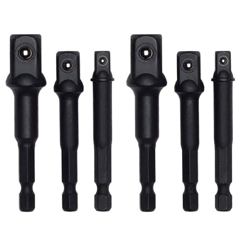 6x Impact Grade Socket Adapter/Extension Set | Turns Power Drill Into High Speed Nut Driver