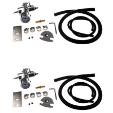 2X Universal Car Adjustable Fuel Pressure Regulator with Gauge Silver