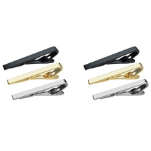 6Pcs Tie Bar Clip, Tie Tack Pins Tie Clips Men Silver Gold Black Necktie Bar Pinch Clip Set 2.2 Inch Clasps