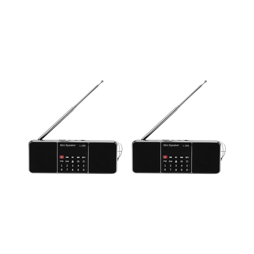 Photos - Radio / Clock 2X Portable Rechargeable Stereo L-288 Fm Radio Speaker Lcd Screen Support Tf Card Usb Disk Mp3 Music Player