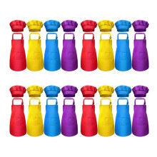 Ensemble de Tablier et Chapeau de Chef pour Enfants, 32 Pièces, Réglable, avec Tablier de Cuisine à 2 Poches