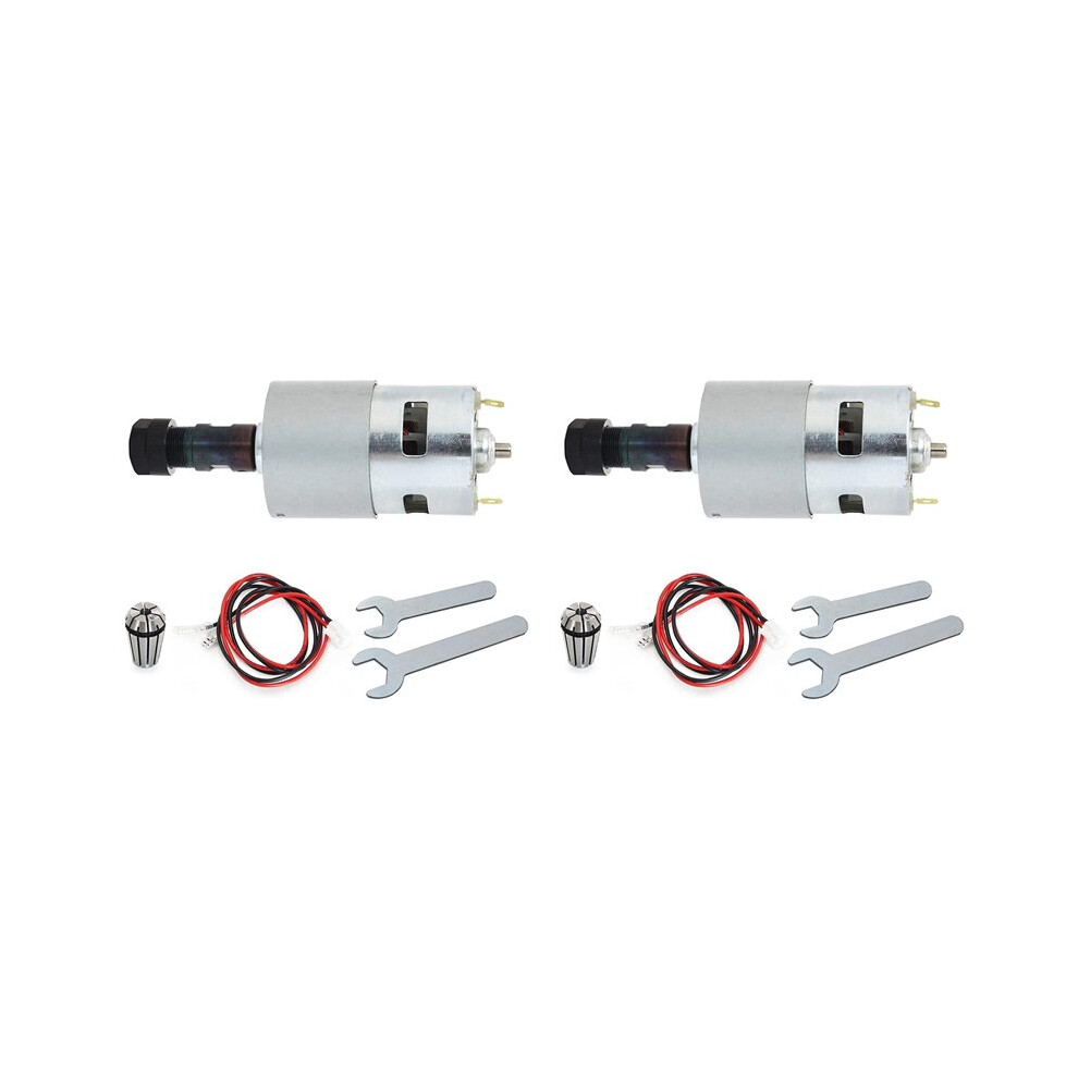 2X Motor Cnc 775 Spindle Motor 100W 12-24Vdc 10000Rmp + Er11 Collet For Diy Cnc 3018 3018Pro 3018Pro-Max 6032788678915