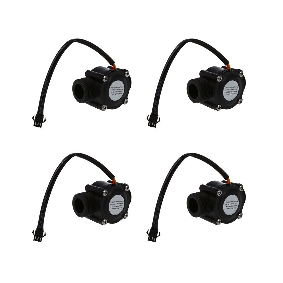 4X 1-60L/Min 5-24V Hall Effect Water Flow Sensor Counter Meter Fs300a 4711857489455