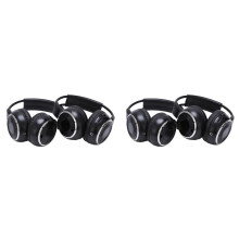 4 x Double Infrared Stereo Wireless Headphone Headset IR Car DVD Player Headrest Black