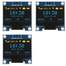 3pcs 0.96 Inch OLED Display Screen Module I2C IIC 128x64 SSD-1306 LCD Screen 3.3V-5V Yellow for ESP32 ESP8266