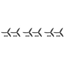 3 Pair 5030 3-Blades Direct Drive Propeller Prop CW/CCW for RC Airplane Aircraft (Black)