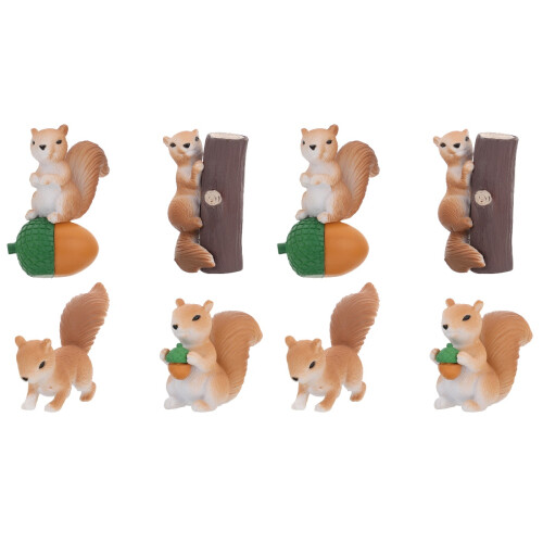 8Pièces Jouet Écureuil PVC Créatif Multicolore Mini Animal Forêt 1