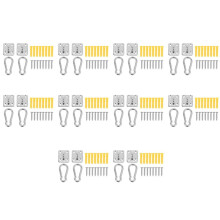 20 Sets of Suspended Ceiling Wall Mount U-Shaped Hooks Stainless Steel Heavy Duty Multi-Function Hammock with Hook