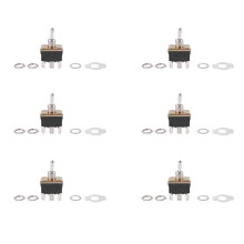 6X AC 250V/10A 125V/15A DPDT 3 Position /OFF/ 6 Pins Toggle Black+Silver