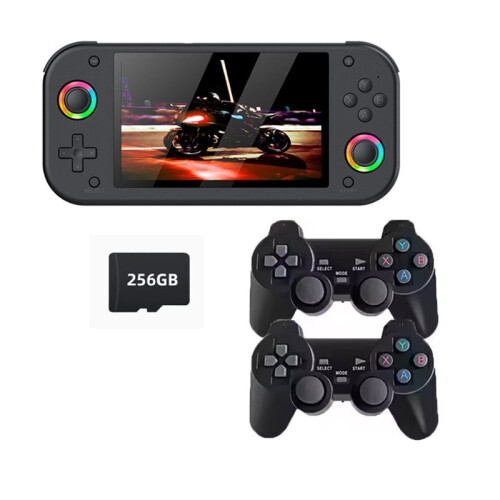M26 Retro Handheld Game Console with 1Pair Handle 5.1Inch 256GB Open Source Pocket Video Player Support 30+ Simulators A