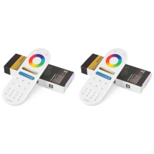 2X LM091 4-Zone 2.4G RF Remote Control Compatible with RGBW CCT RGB LED Dimming Controller Touch Screen 4 Channel