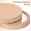 2Pcs Khaki Wood Glass Mini Mirror Round Pocket Compact Makeup Mirror 4