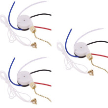 3X Kit Interruttore Ventola Un Soffitto 3 Velocità 4 Fili, Interruttore Ventola Interruttore di Controllo Velocità Cerniera, Interruttore Un Fune