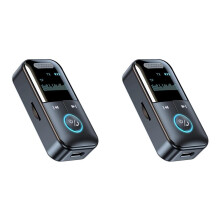 2X 5.4 Sender-Empfänger 2 in 1 Tragbarer Kabelloser 3,5-mm-Buchse-AUX-Audioadapter für TV/PC/Kopfhörer/Auto/Zuhause