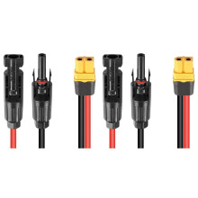 2X Solar Cable Solar to XT60 12AWG Charge Extension Cable Solar Panel Connector to XT60 Connector for Solar Generator D