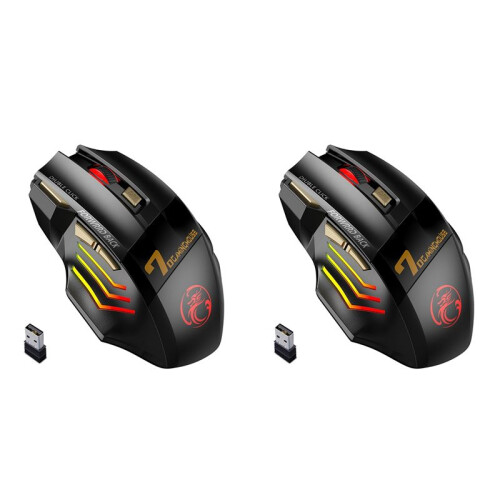 2X Mouse Da Gioco Senza Fili per Computer 2.4G RGB Ricaricabile Mouse Da Gioco  Mouse USB Mouse Ergonomico Silenzioso