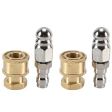 4Pc 5000PSI Rioolsproeier met Hogedrukreinigerkoppeling, Messing Fittingen Snelkoppeling, 1/4 Inch Verbinding met Vrouwelijke NPT