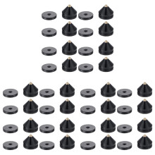 Juego de 24 Pies para Soporte de Altavoz, Almohadilla para Pie, Puntas de Metal de Aleación de Aluminio, Cono para Suelo, Clavo para Pie, Color Negro