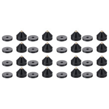 16 Set Speaker Stand Feet Foot Pad Aluminium Alloy Metal Spikes Cone Floor Foot Nail Black