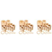 Juego de Anillos de Madera Natural de 360 Piezas, Anillo de Madera Macramé Sin Terminar, Círculos de Madera para Manualidades, Fabricación de Joyas