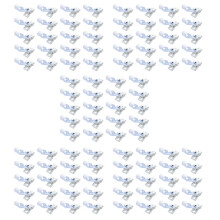 100 Pcs Plastic ID Card Name Tag Holder Badge Strap Clip White Clear
