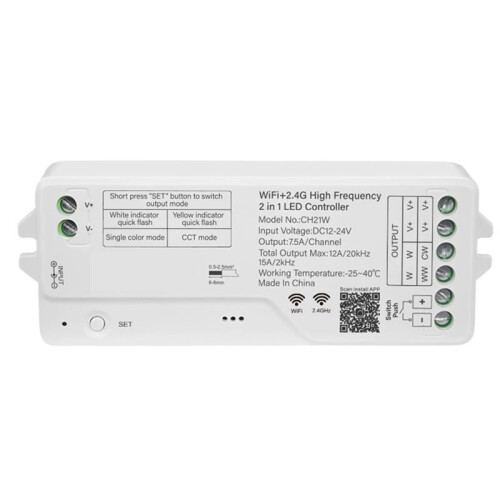 High Frequency PWM Controller Wifi Alexa Tuya  Assistance 2 in 1 Single Color LED Strip Controller