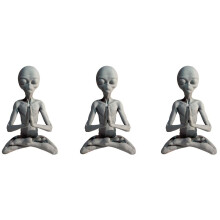3X Estatua Alienígena de Meditación de Brujería  Adorno de Resina Extraterrestre Decoración del Arte del Patio de la Oficina En Casa del Jardín