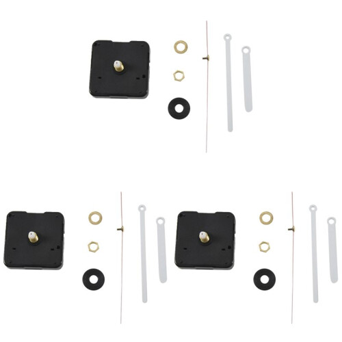 3X Clock Movement Mechanism with White Hour Minute Red Second Hand DIY Tools Kit