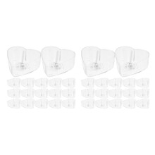 60PCS Heart Shaped Tea Light Candle Cups with Wicks Clear Love Heart Candle Wax Tins Jars Cases for DIY Candle Making