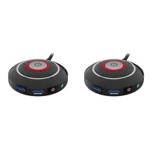 2X Byteknapp för Stationär Dator med Dubbla USB-Portar och Ljud PC Extern Startknapp 165 cm Kabel