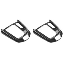 2X Carbon Fiber ABS Car Central Gear Shift Knob Panel Frame Cover Trim Car Styling for 2 20-21 CX-3 15-21 RHD
