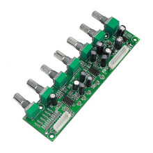 5.1 Preamplifier Tone Independent Channel Volume + Bass Frequency Adjustment 6 Way for 5.1 Amplifier DIY DC15-35V