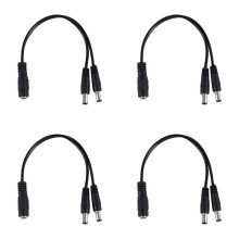 4 Pcs 5.5X2.1mm 1 to 2 M/F Power Splitter Cable for Security CCTV Camera