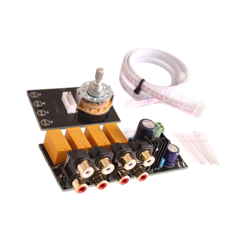 Hifi Lossless Audio 4 Pairs Rca Input Source Selector Signal Selector Switching Switcher Splitter For Preamp Amplifier Silver 6031167508140