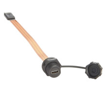 USB 3.1 Type-C Male to Female Extension Cable 10Gbps Flush Panel Mount USB C FPC Ribbon Flat Cable100W for Data Transfer